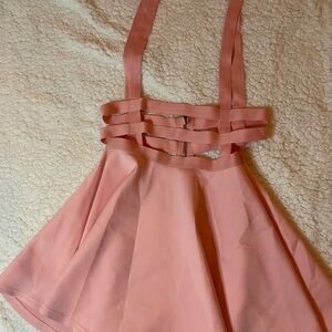 Elegant Pink Skirt with Straps